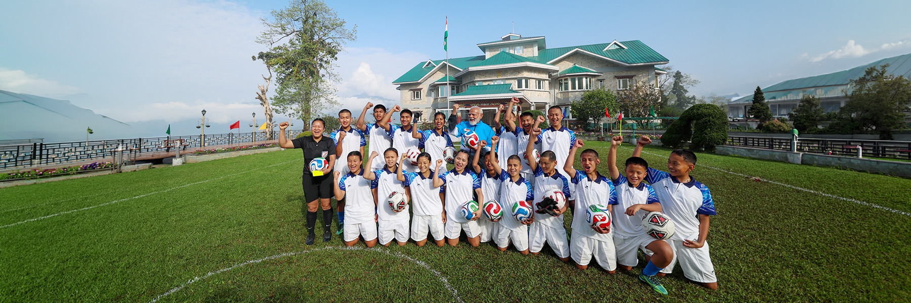 PM Modi Plays Football with Sikkim Youth